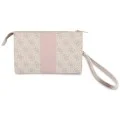 Универсален калъф за телефон 4G Round Classic Logo Stripe (GUWP6PG4S4RP) - Регулируема презрамка, Еко кожа, Цип - Guess - Розов