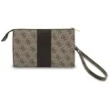Универсален калъф за телефон 4G Round Classic Logo Stripe (GUWP6PG4S4RW) - Регулируема презрамка, Еко кожа, Цип - Guess - Кафяв