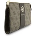 Универсален калъф за телефон 4G Round Classic Logo Stripe (GUWP6PG4S4RW) - Регулируема презрамка, Еко кожа, Цип - Guess - Кафяв