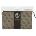 Универсален калъф за телефон 4G Round Classic Logo Stripe (GUWP6PG4S4RW) - Регулируема презрамка, Еко кожа, Цип - Guess - Кафяв