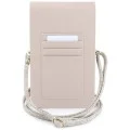 Универсална чантичка за телефон Guess 4G Grained Classic Logo (GUWBPG4L4CNP) - универсален, еко кожа, регулируема презрамка - Розов