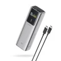 Външна батерия 10000 mAh, 150W, с USB-C кабел, USB, USB-C, TFT дисплей и огнеустойчив корпус VO (CKPB100PGLBL) - Cuktech - Сив