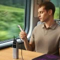 Външна батерия 10000 mAh, 150W, с USB-C кабел, USB, USB-C, TFT дисплей и огнеустойчив корпус VO (CKPB100PGLBL) - Cuktech - Сив