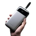 Външна батерия 25000 mAh, 120W, с вграден USB-C кабел, USB, USB-C и дисплей (LPB252N) - Cuktech - Сив
