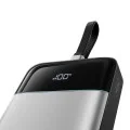 Външна батерия 25000 mAh, 120W, с вграден USB-C кабел, USB, USB-C и дисплей (LPB252N) - Cuktech - Сив