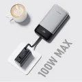 Външна батерия 25000 mAh, 120W, с вграден USB-C кабел, USB, USB-C и дисплей (LPB252N) - Cuktech - Сив