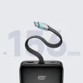 Външна батерия 25000 mAh, 120W, с вграден USB-C кабел, USB, USB-C и дисплей (LPB252N) - Cuktech - Сив