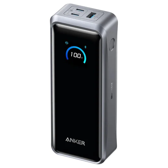 Външна батерия Anker Power Bank Prime - 2x USB-C, USB, дигитален дисплей, 26250mAh, 300W - Черна