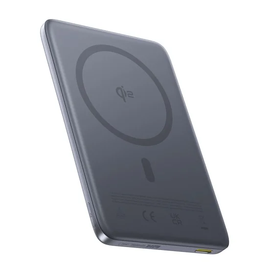 Външна батерия Baseus PicoGo AM41 Ultra-Slim (E0027200) - с USB-C кабел, магнитна, Qi2 15W, 27W с кабел, 10000mAh - Тъмносива (Space Grey)