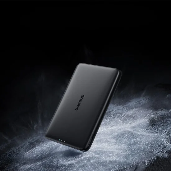 Външна батерия Baseus PicoGo AM41 Ultra-Slim (E0027200) - с USB-C кабел, магнитна, Qi2 15W, 27W с кабел, 10000mAh - Тъмносива (Space Grey)