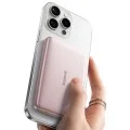 Външна батерия Baseus PicoGo AM41 Ultra-Slim (E0027202) - с USB-C кабел, магнитна, Qi2 15W, 27W с кабел, 10000mAh - Розова (Nebula Pink)
