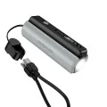 Външна батерия Borofone Star (BJ87) - с Type-C кабел, вградено фенерче, 5000mAh, 10W, LED индикатор - Черен / Сив