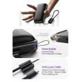 Външна батерия Lisen Qi2 P604 - с Type-C кабел, 65W, 10000mAh - Черен
