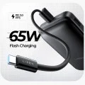 Външна батерия Lisen Qi2 P604 - с Type-C кабел, 65W, 10000mAh - Черен