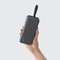 Външна батерия Power Bank LPB200N (CUKL200NMXGR) - с вграден USB-C кабел, USB, Type-C, LED Дисплей, 20000mAh, 40W - Cuktech - Сив