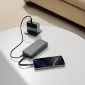 Външна батерия Power Bank LPB200N (CUKL200NMXGR) - с вграден USB-C кабел, USB, Type-C, LED Дисплей, 20000mAh, 40W - Cuktech - Сив