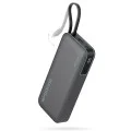 Външна батерия Power Bank LPB200N (CUKP200NGLDG) - с вграден кабел, USB, Type-C, Lightning, LED Дисплей, 20000mAh, 45W - Cuktech - Черен