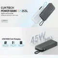Външна батерия Power Bank LPB200N (CUKP200NGLDG) - с вграден кабел, USB, Type-C, Lightning, LED Дисплей, 20000mAh, 45W - Cuktech - Черен