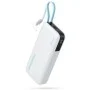 Външна батерия Power Bank LPB200N (CUKP200NGLLG) - с вграден кабел, USB, Type-C, Lightning, LED Дисплей, 20000mAh, 45W - Cuktech - Бял