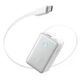 Външна батерия Power Bank Nano (A1638H21) - с вграден прибиращ се Type-C кабел, USB-C, USB, 10000mAh, 45W, Смарт дисплей - Anker - Бял