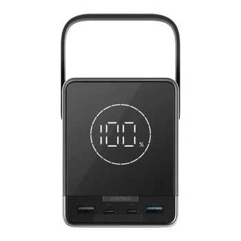 Външна батерия Power Bank P01 (CUKP01CTEUSL) - с безжично зареждане, 2x USB-C, 2x USB, 300W, 40000mAh, Вграден дисплей - Cuktech - Черен