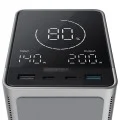 Външна батерия Power Bank P01 (CUKP01CTEUSL) - с безжично зареждане, 2x USB-C, 2x USB, 300W, 40000mAh, Вграден дисплей - Cuktech - Черен