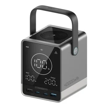 Външна батерия Power Bank P01 (CUKP01CTEUSL) - с безжично зареждане, 2x USB-C, 2x USB, 300W, 40000mAh, Вграден дисплей - Cuktech - Черен