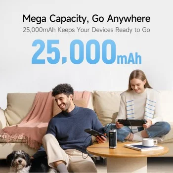Външна батерия Power Bank P23 (CUK00P23GLBK) - с Type-C кабел, 2x USB-C, USB, 210W, 25000mAh, 1.54 TFT Екран - Cuktech - Сив