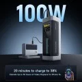Външна батерия Power Bank P23 (CUK00P23GLBK) - с Type-C кабел, 2x USB-C, USB, 210W, 25000mAh, 1.54 TFT Екран - Cuktech - Сив