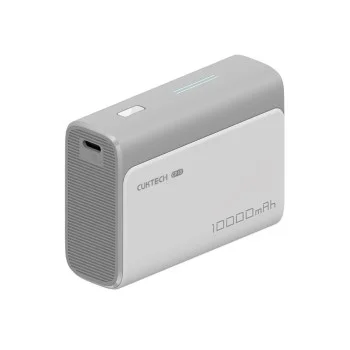 Външна батерия Power Bank PB100 (CUK0PB100DGR) - с Type-C кабел, USB-C, USB, 30W, 10000mAh, Светлинен индикатор, Мини размер - Cuktech - Сив