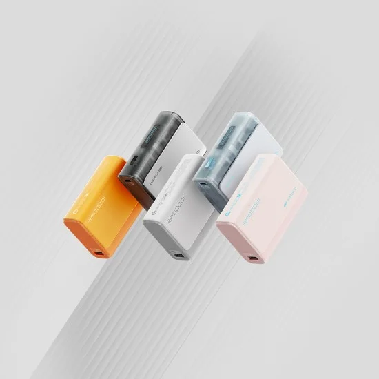 Външна батерия Power Bank PB100 (CUK0PB100DPK) - с Type-C кабел, USB-C, USB, 30W, 10000mAh, Светлинен индикатор, Мини размер - Cuktech - Розов