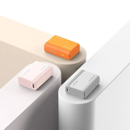 Външна батерия Power Bank PB100 (CUK0PB100DPK) - с Type-C кабел, USB-C, USB, 30W, 10000mAh, Светлинен индикатор, Мини размер - Cuktech - Розов