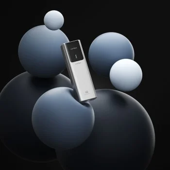 Външна батерия Power Bank PB100P (CKPB100PGLBK) - с Type-C кабел, Дисплей, USB-C, USB, 150W, 10000mAh, Бързо самозареждане - Cuktech - Сив