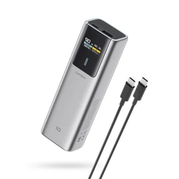 Външна батерия Power Bank PB100P (CKPB100PGLBK) - с Type-C кабел, Дисплей, USB-C, USB, 150W, 10000mAh, Бързо самозареждане - Cuktech - Сив