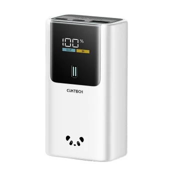 Външна батерия Power Bank PB1055 (CKPB1055GBTG) - с LED Дисплей, 2x USB-C, USB, 55W, 10000mAh, Двупосочно бързо зареждане - Cuktech - Сив