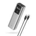 Външна батерия Power Bank PB150P (CKPB150POSGR) - с TFT Цветен екран, 2x USB-C, USB, 120W, 15000mAh, Бързо самозареждане - Cuktech - Сив
