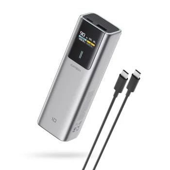 Външна батерия Power Bank PB150P (CKPB150POSGR) - с TFT Цветен екран, 2x USB-C, USB, 120W, 15000mAh, Бързо самозареждане - Cuktech - Сив