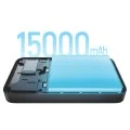 Външна батерия Power Bank PB150S (CKFN150SGLGR) - с Type-C кабел, 2x USB-C, USB, 100W, 15000mAh, GaN, TFT Екран - Cuktech - Сив