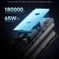 Външна батерия Power Bank PB200 (CUKP200XGLGR) - с Type-C кабел, 2x USB-C, USB, 100W, 20000mAh, Разработен ADC - Cuktech - Сив