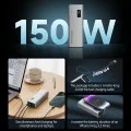 Външна батерия Power Bank PB200P (CUKPB200GLBK) - с Type-C кабел, Дисплей, 2x USB-C, USB, 150W, 20000mAh, Бързо самозареждане - Cuktech - Сив