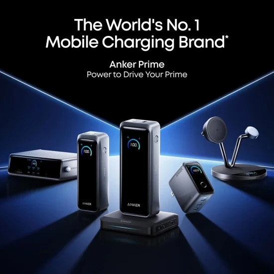 Външна батерия Power Bank Prime (A110BH11) - 2x USB-C, USB, Бързо зареждане, 20100mAh, 220W, Дигитален дисплей - Anker - Черен