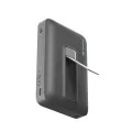 Външна батерия Power Bank WPB100 (CUWPB100GLBK) - Type-C, Qi2 15W, Кабелно 30W, 10000mAh, Дигитален дисплей, Сгъваема стойка - Cuktech - Сив