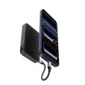 Външна батерия Power Bank WPB100 (CUWPB100GLBK) - Type-C, Qi2 15W, Кабелно 30W, 10000mAh, Дигитален дисплей, Сгъваема стойка - Cuktech - Сив