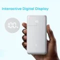 Външна батерия Power Bank Zolo (A110DH21) - с вграден USB-C кабел, USB, USB-C, 10000mAh, 22.5W, Дигитален дисплей, ActiveShield - Anker - Бял