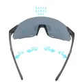 Велосипедни очила Techsuit Bike Glasses (8853) - за колоездене и спорт, TR90 рамка - Черен / Сив
