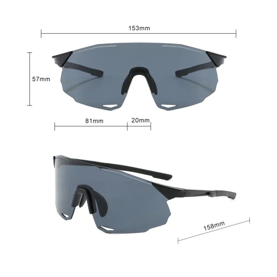 Велосипедни очила Techsuit Bike Glasses (8853) - за колоездене и спорт, TR90 рамка - Черен / Сребрист
