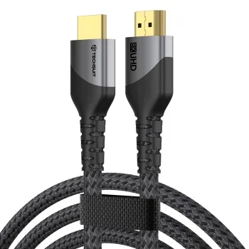 Видео кабел Techsuit Premium Video Cable NexusVision Pro (CX3) - HDMI към HDMI 2.1, UHD 8K@60Hz, 48Gbps, 2m - Сив