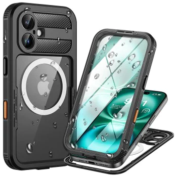 Водоустойчив калъф ShellBox - Waterproof IP68 Case - iPhone 16 - Черен