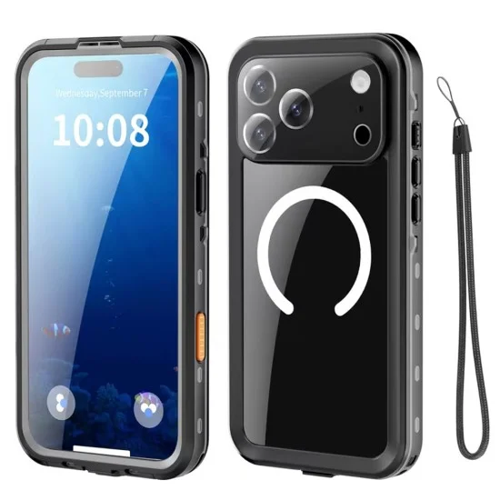Водоустойчив калъф ShellBox - Waterproof IP68 Case - iPhone 18 Pro / iPhone 17 Pro - Черен