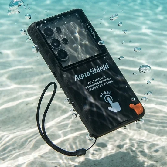 Водоустойчив калъф Spigen Aqua Shield Waterproof Case A604 (ACS11675) - пълна защита, подводна сензорна поддръжка, IP68 - Черен